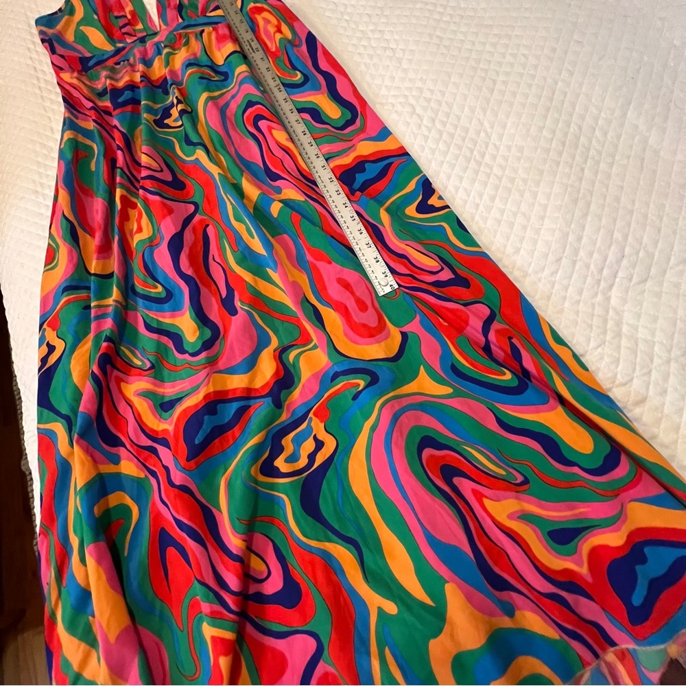 SHEIN Colorful Swirl Backless Dress Womens XL - Picture 3 of 16